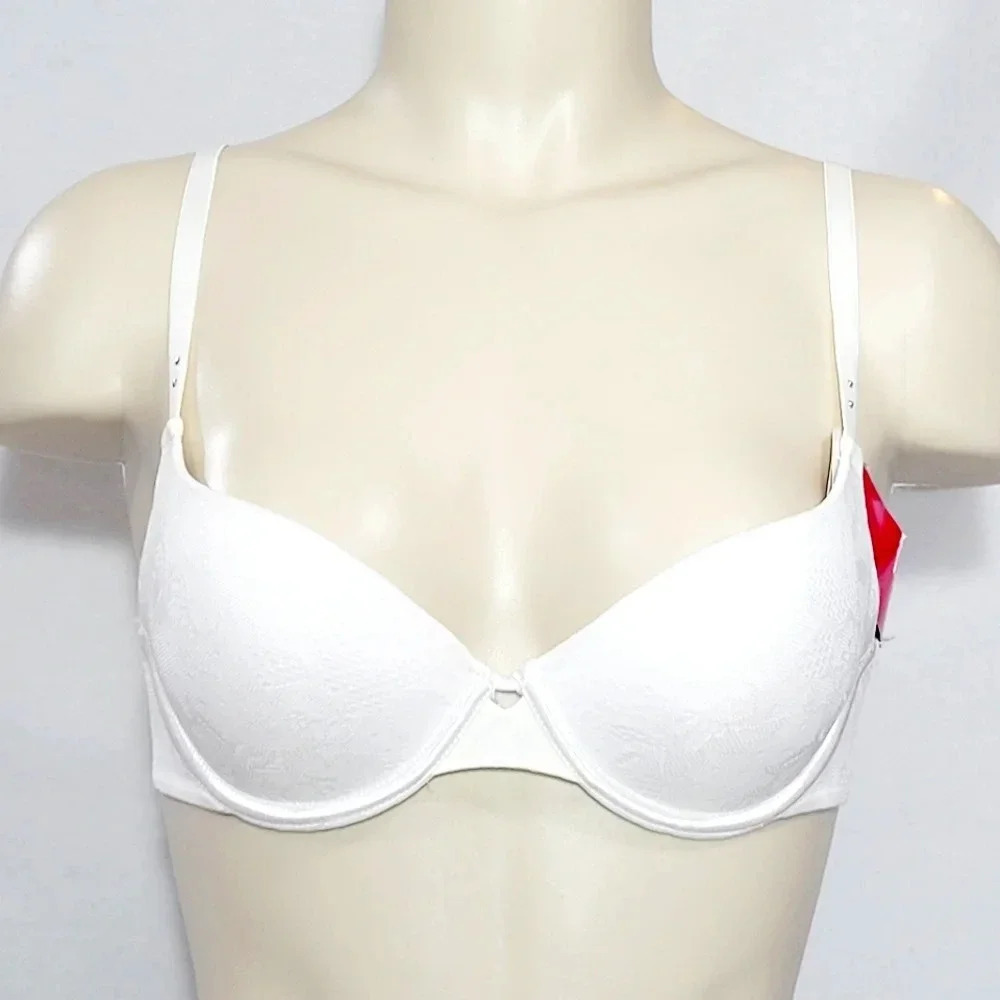 36C Lily of France 2175780 Your Perfect Lace‎ Push Up Underwire Bra White NWT